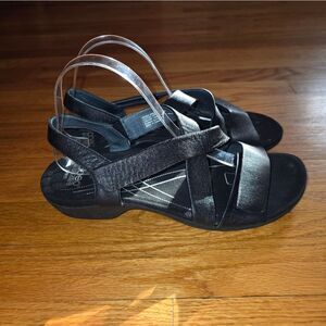 Abeo Black Leather Slingback Sandals Womans Size 11N